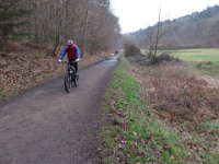Das Siebengebirge ist natürlich auch für Mountainbiker ein beliebtes Revier. Bei dem wenigen Verkehr am heutigen Tag auch kein Problem.