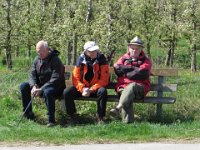 Die "alten" Herren wissen die Sonne und die Bank zu genießen.